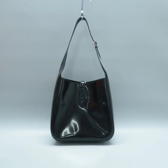 100% Authentic SAINT LAURENT Le 5 a 7 Black W/P Leather Shoulder Bag 2111-11624 - Picture 2 of 12